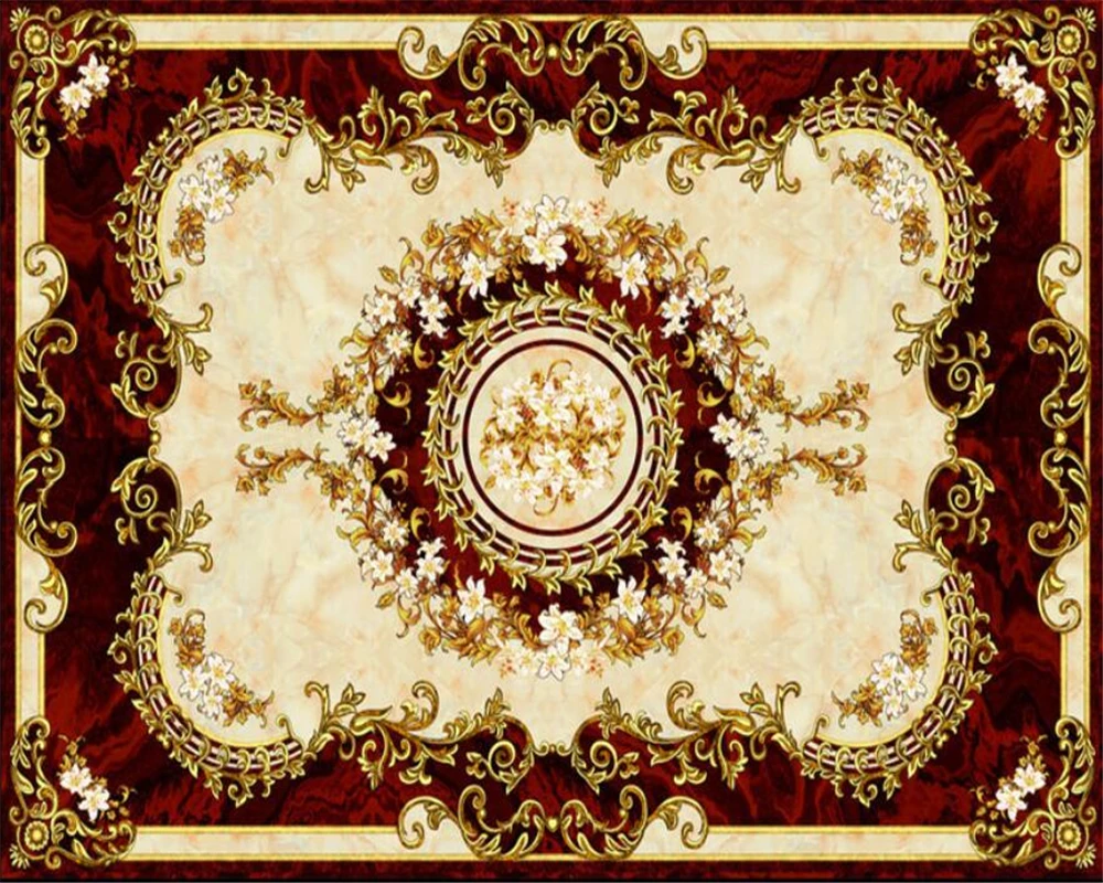 European style carpet non-slip waterproof self-adhesive bedroom 3D floor tiles Custom home bathroom 3D wallpaper Beibehang European style carpet non-slip waterproof self-adhesive bedroom 3D floor tiles Custom home bathroom 3D wallpaper Beibehang