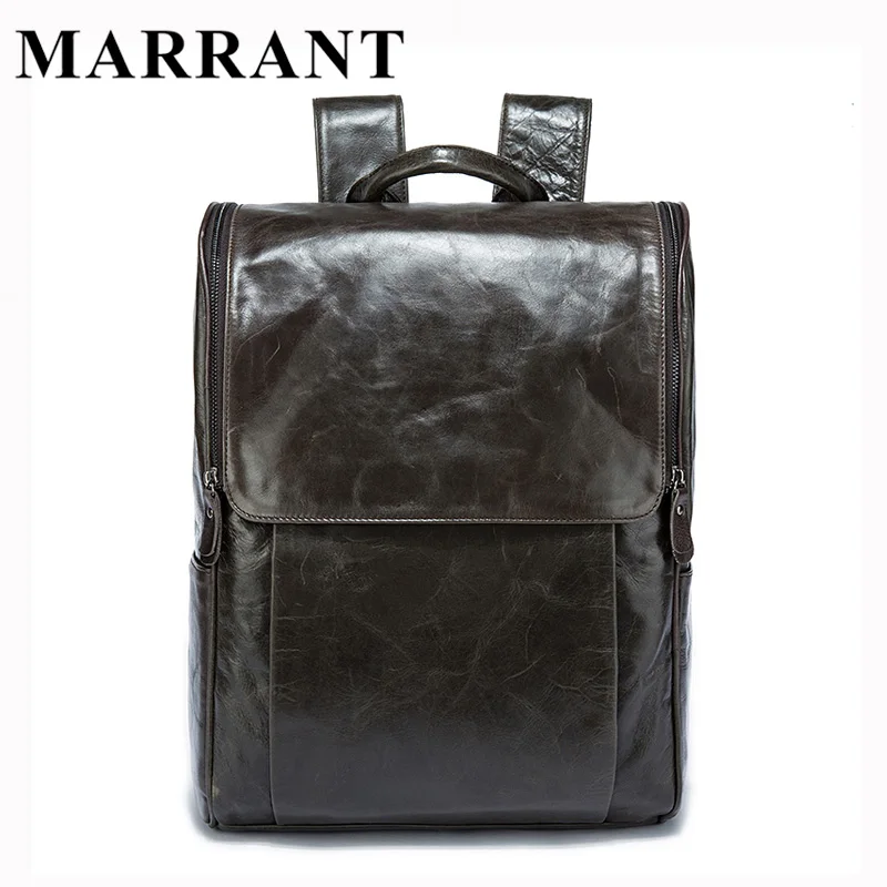 MARRANT Men Backpacks 100% Genuine Leather Men's Travel Bag Fashion Man Backpack Casual Business Backpack Male Backpack 9110
