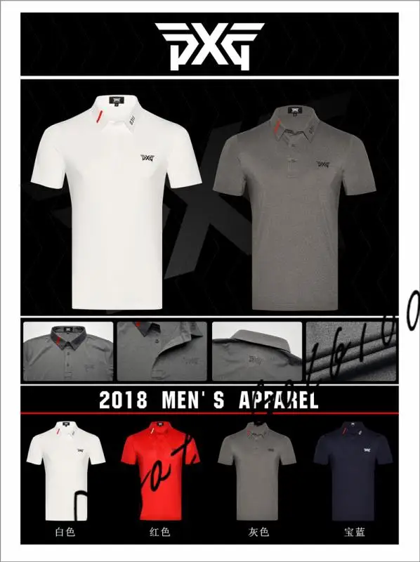 

2018 PXG Golf T-shirt mens Sportswear Short sleeve 4colors Golf clothes S-XXL in choice Leisure Golf shirt Free shipping