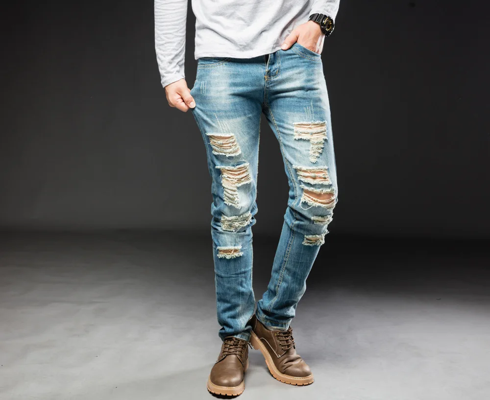 Denim Trousers High Quality Straight 