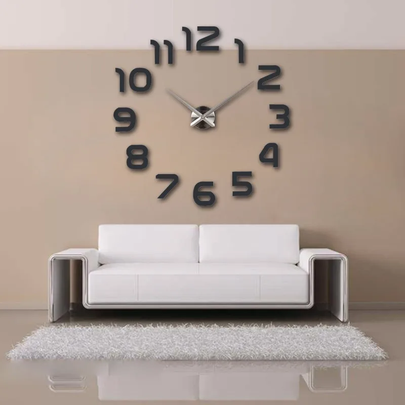 Diy 3d акриловые настенные часы Horloge Murale современные круглые иглы зеркало большие украшения дома Горячая