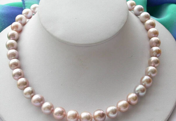 

0001897 17" 11-12mm round lavender freshwater pearl necklace magnet