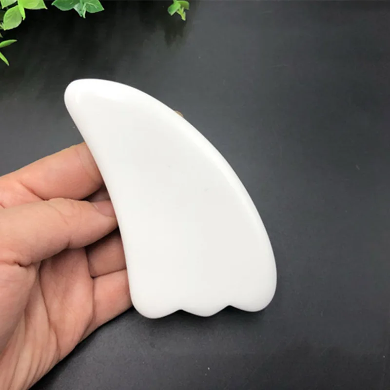 type 2 Белый керамический скребок имитация нефрита Gua Sha доска антицеллюлитные морщины лица скребок машина лица Тело Формирование массажер - Цвет: type 2