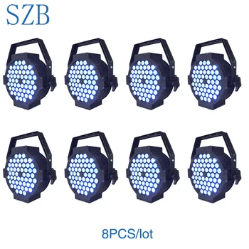 

8 PCS 54x3W RGB Colorful 3IN1 7 DMX Channel Tricolor Flat Led Par Light 200W Power Slim Led Par Cans DMX Par/SZB-PL5403B