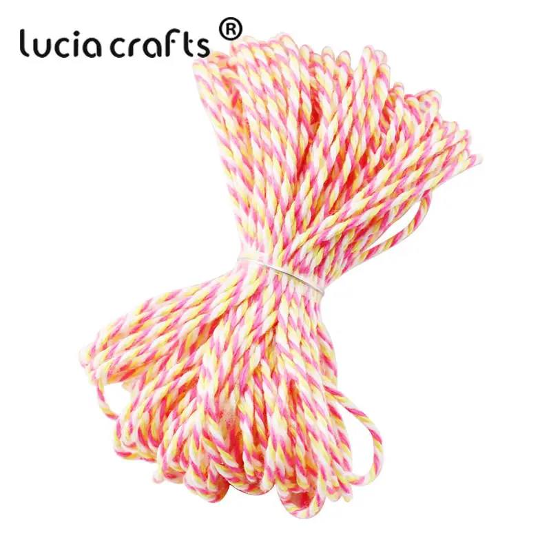 Lucia crafts распродажа! Двойной Цветной хлопковый шпагат для пекаря, хлопковые шнуры, нитка для шпагата, сделай сам, 10 м/упак. W0403 - Цвет: C18 Light Orange