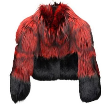 Меховая Sarcar, стиль, натуральное меховое пальто для женщин, роскошное теплое пальто из лисьего меха с меховым воротником, зимняя короткая стильная Меховая куртка из лисьего меха - Цвет: Red