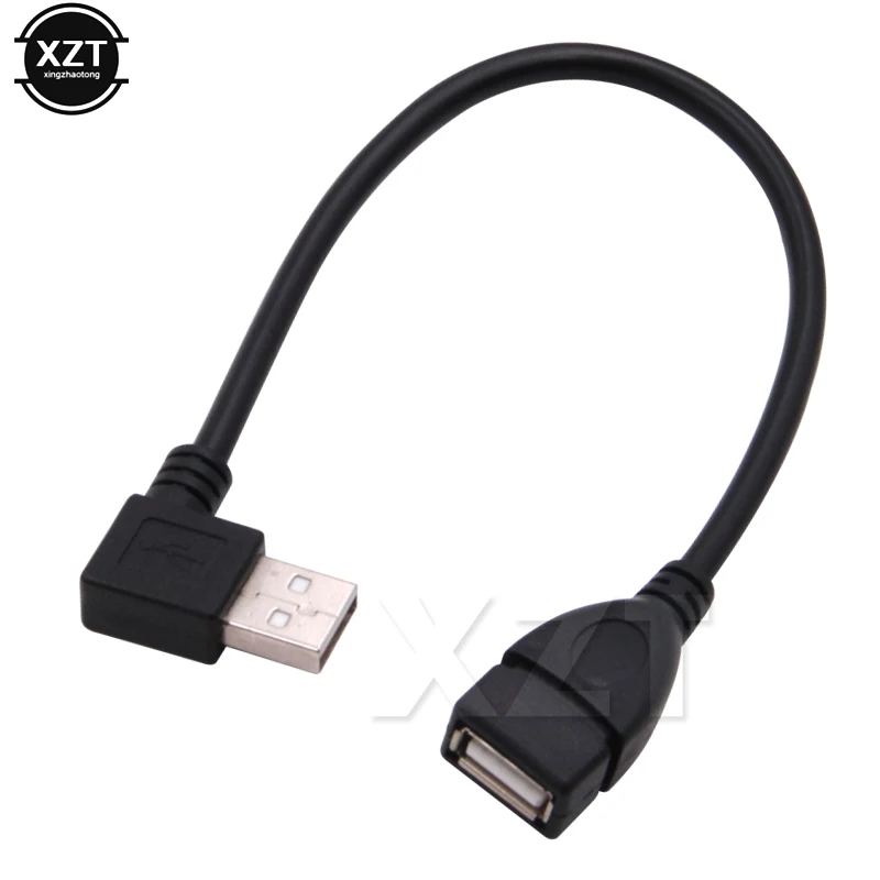 USB 2,0 A папа-мама 90 Угловой Удлинительный адаптер кабель USB2.0 папа-мама вправо/влево/вниз/вверх кабель шнур Кабель-адаптер