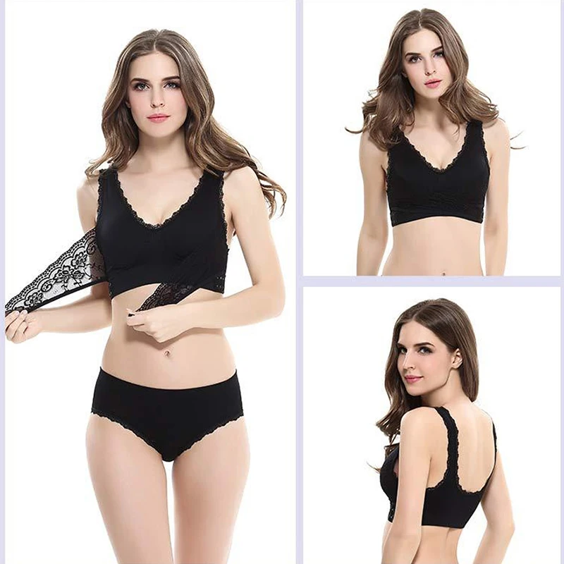 

2019 8 colors Fashion Sports Bra Solid Color Ladies Lace Front Row Multi-button U-type Women Sports Comfortable Bra