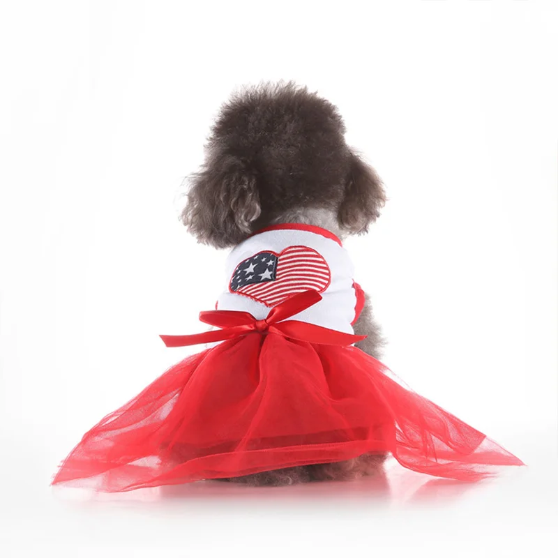 Cute Mesh Dog Dress Tutu Skirt Summer Female Girl Puppy Hoodie Shirt Clothes Costume For Yorkie Chihuahua | Дом и сад
