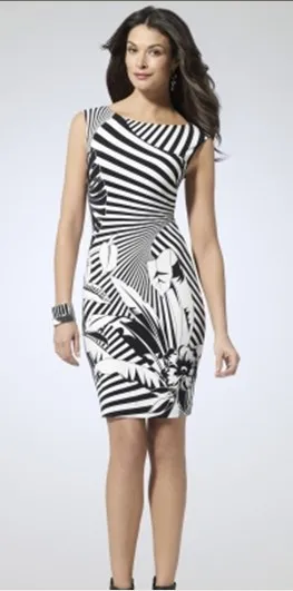 black and white geometric dress