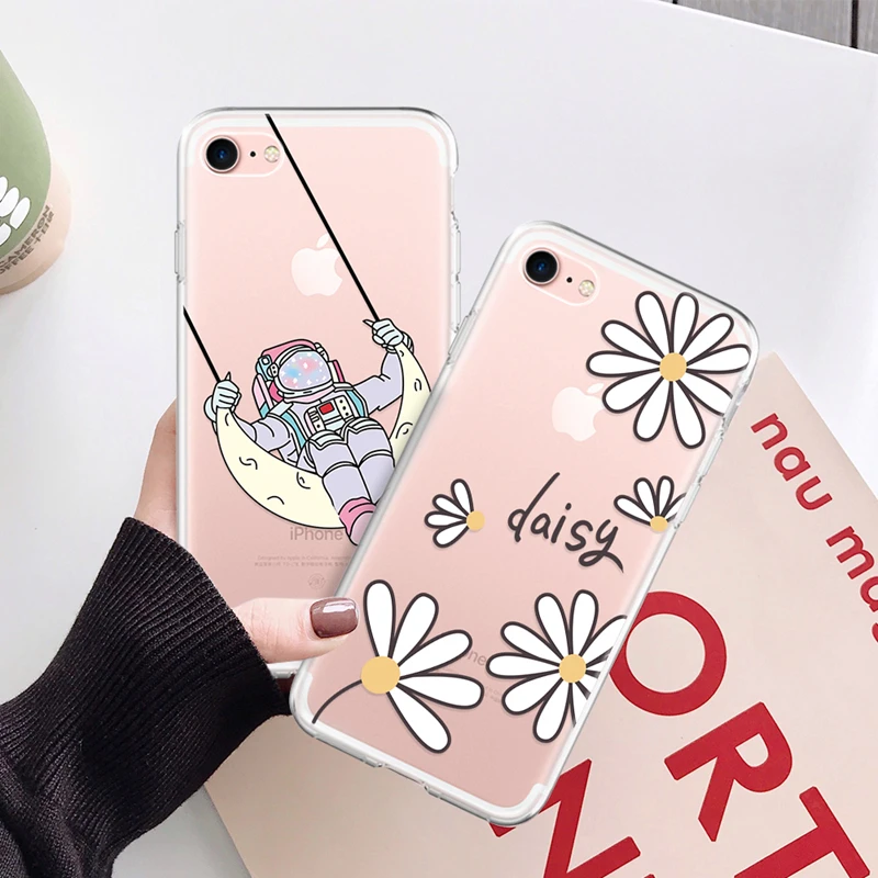 Painting Soft TPU Case For iPhone 7 8 6 6S Plus 5 5S SE Animal Flower Heart Slim Silicone Housing For iPhone X Back Cover Shell