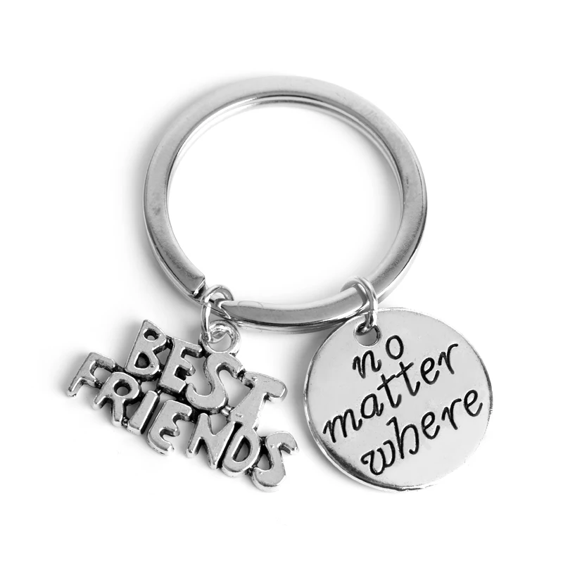 MQCHUN New Best Friends Keychain Friendship Engraved Key Chain Bag