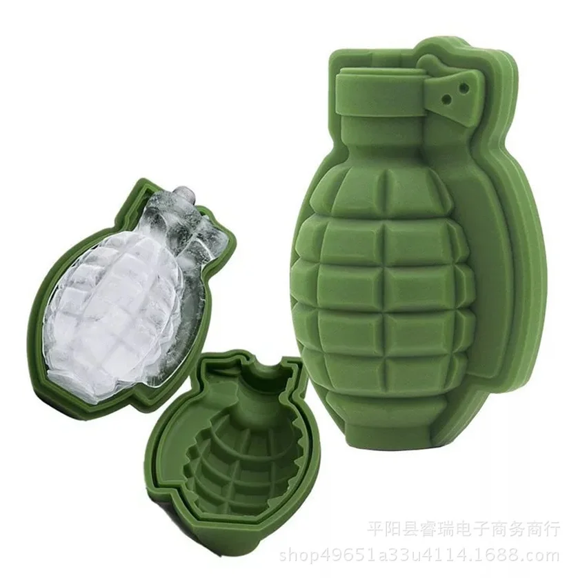 

5PCS 3D Grenade Shape Ice Cube Mold Tray Ice Cream Maker Party Bar Drinks Whiskey Wine Ice Maker Silicone Drop Shipping 2019