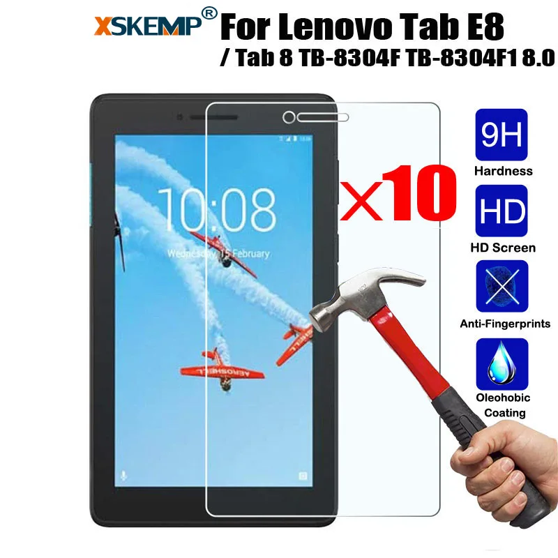 XSKEMP 10 шт./лот Anti-разрушить 9 H закаленное Стекло для lenovo Tab E8/Tab 8 TB-8304F TB-8304F1 8,0 Экран протектор 0,3 мм покрытие