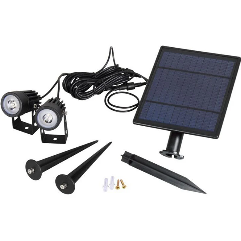 2019 NEW LED Solar light Double Head Outdoor control underground lamps Lawn light for Garden landscape garden stairs Spotlight  (4)