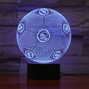 

Boy Gifts USB 3D Night Light Round Ball Bedroom LED Touch Lamp 7 Color Change 3D Visual Luminaria Lamp Free drop Shipping GX-918