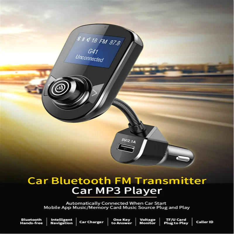 

Car Bluetooth FM Modulator Transmitter Stereo Auto Hands Free MP3 Player Audio Adapter USB Fast Charging Lighter Car Accessories