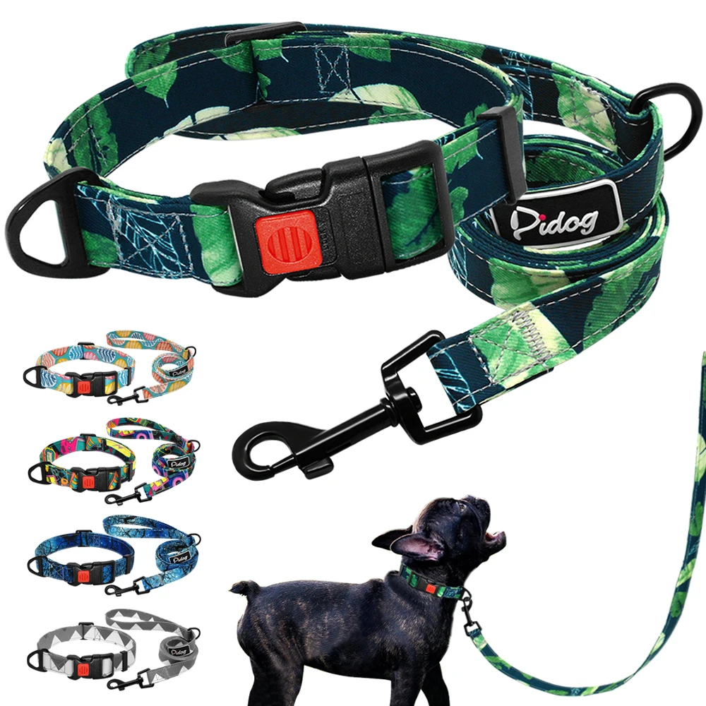 

Fashion Dog Collar Pet Puppy Dog Collar Leash Lead Set Printed Collar Dog Walking Leash For Small Medium Dogs Chihuahua Beagle