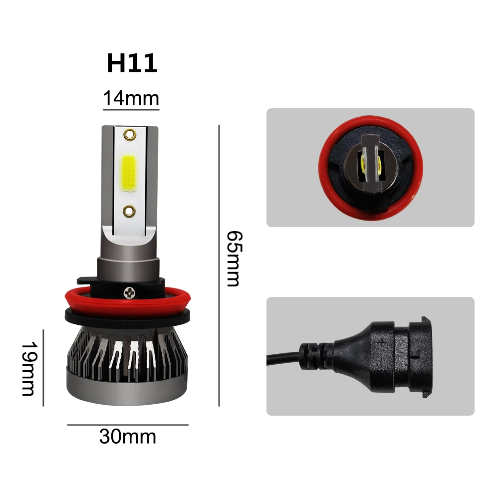 2 шт. Мини H1 H4 H7 светодиодный фонарь H11 HB3 9005 HB4 9006 светодиодный фонарь для автомобильных фар 6000 лм/комплект 36 Вт к Белый Автомобильный Фонарь 12 в 24 В автомобильная лампа