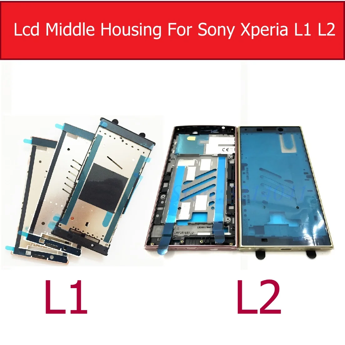 

LCD Middle Frame For Sony Xperia L1 G3311 G3312 G3313 Plate Bezel Housing For Sony L2 H3311 H4311 Screen Front Chassis Cover
