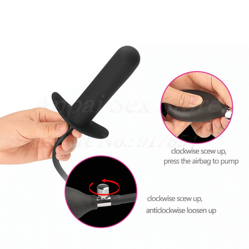 Inflatable Butt Plug, Huge Big Anal Plug Max 12cm Dildo Pump Anal Dilator Expandable No Vibrator Super Large Balls Sex Toys