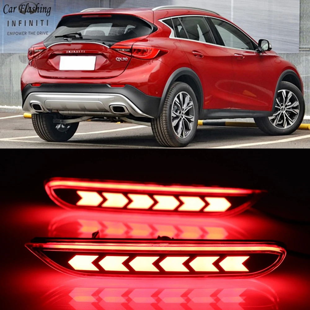 

2PCS LED Bumper Brake Light Rear Light For Nissan Xtrail Teana Altima Qashqai For Infiniti Q30 Q50L Q60 Q70 QX30 QX80 JX QX