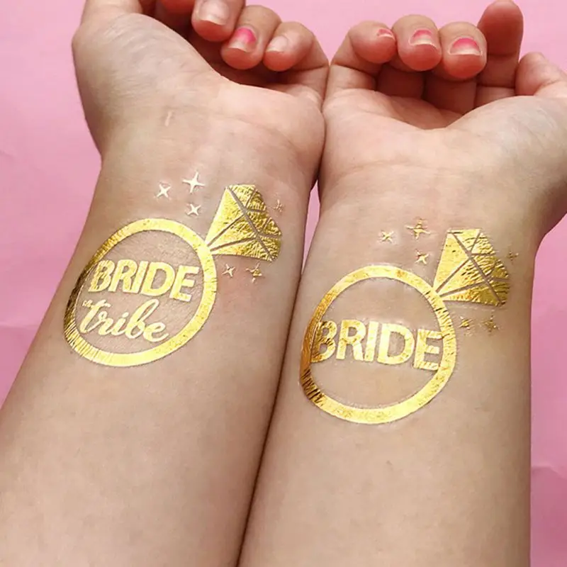 

12pc Bridesmaid Decoration Marriage Bride To Be Bridal Party Supplies Team Temporary Tattoo Bachelorette Party Sticker