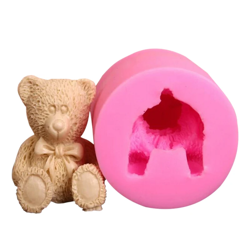 Милый медвежонок 3D силиконовые формы для мыла 3D Медвежонок шоколадные конфеты формы Кондитерские украшения формы для выпечки
