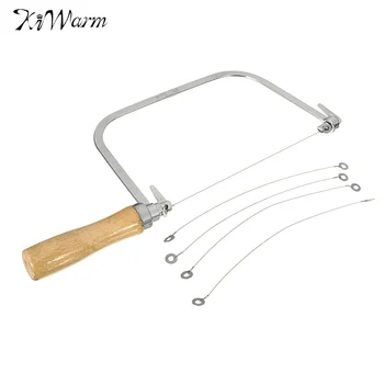 

Soap Kits Soap Loaf Wooden Stainless Steel String Cutter Saw Cutting Knife With 5 Strings for Soap Candle Wax Making