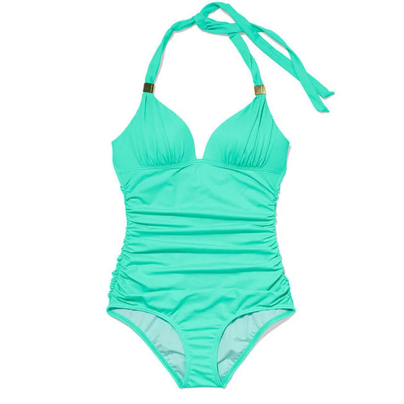 High Quality 2016 New Women Swimwear Sexy Halter One piece Swimsuit