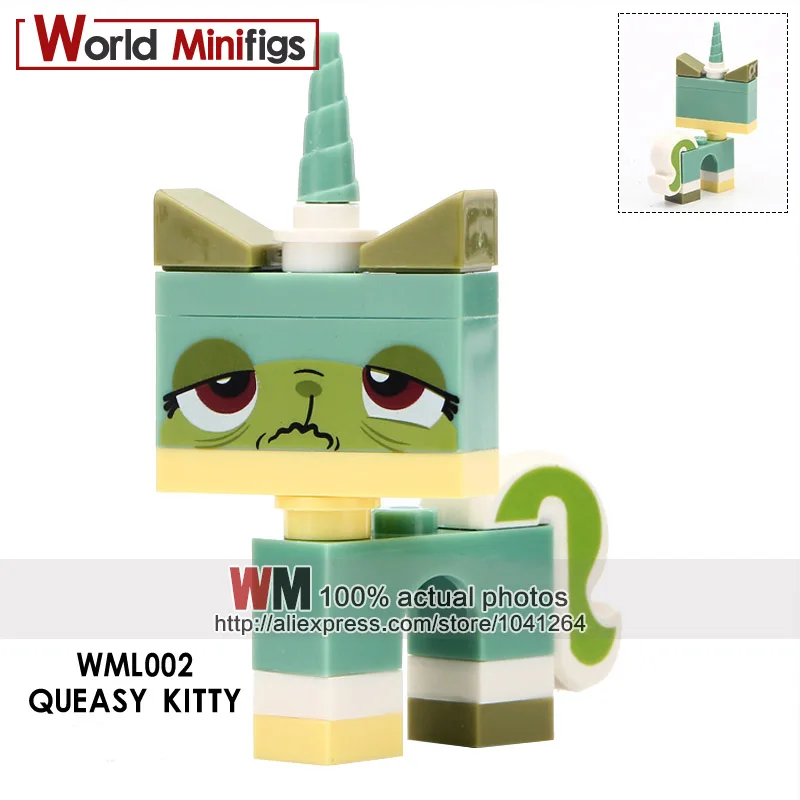 10 много строительных блоков Supe Heroes Unikitty Angry Astro Queasy Biznis Kitty носить очки и костюм детские игрушки