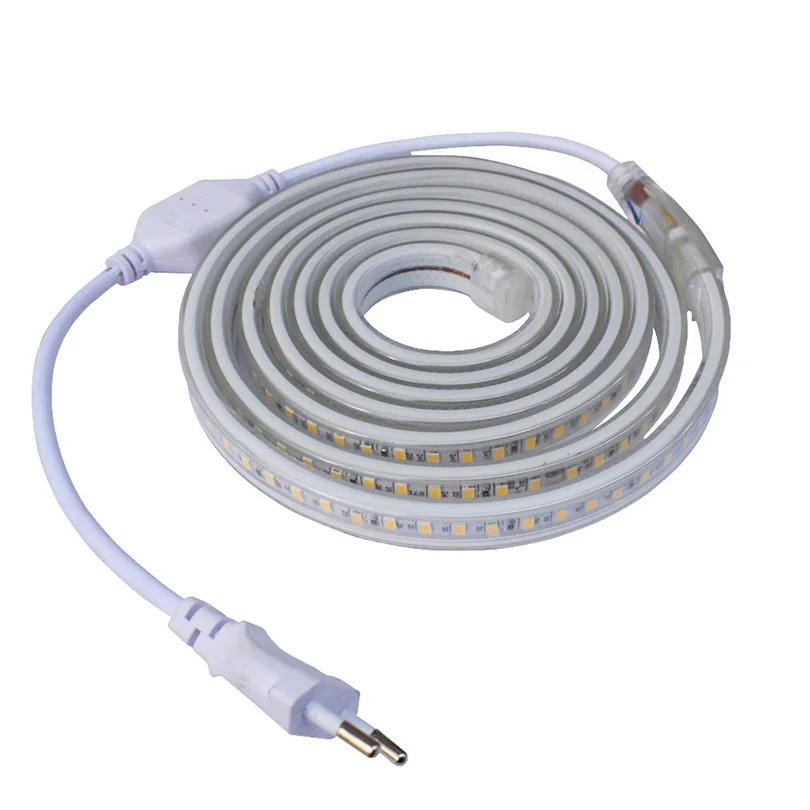 #Best LED Strip 220V 5630 120LED m LED Strip Waterproof Flexible Living Room Decoration Home Garden Diode Tape LED Light White el wire