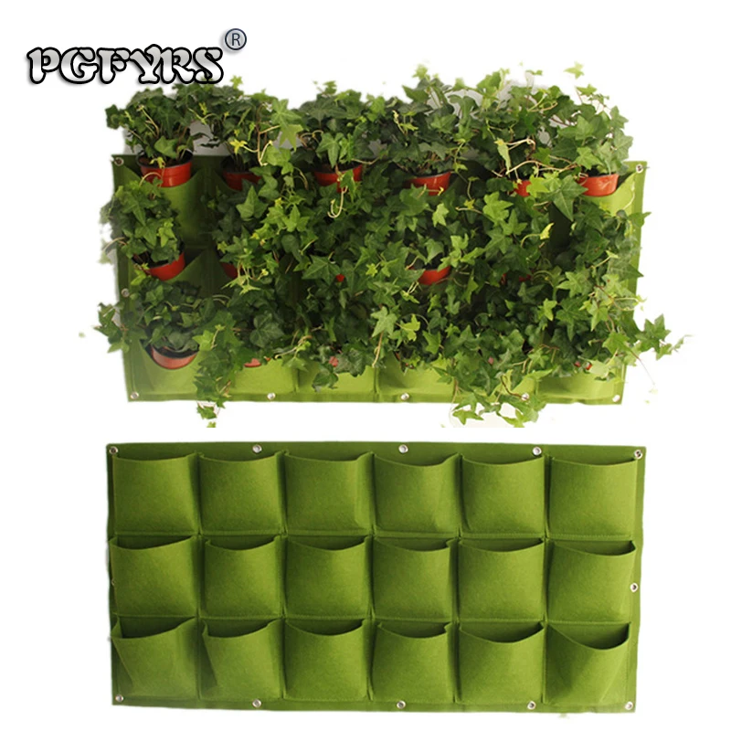 

NEW 2019 High quality felt planting bag arreglos para la pared Wall-mounted flowerpot for indoor greening farmhouse decor