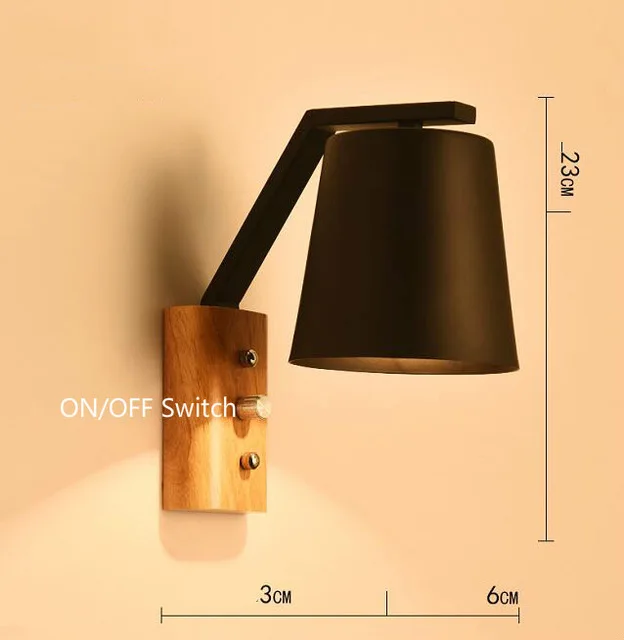 Современный минималистичный японский стиль светодиодный настенная лампа из цельной древесины для прикроватного Кабинета фон настенная лестница скандинавские бра с лампой - Цвет абажура: Коричневый