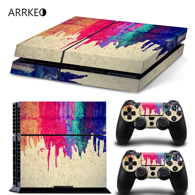Виниловый чехол ARRKEO с рисунком наклейка PS4 для PlayStation 4 консоль и 2 контроллера