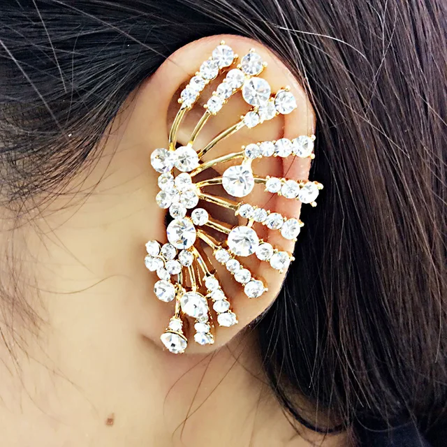 Trendy gold ear tops designs fashion ear cuff earrings/ Left side earing cuff earringsin Stud