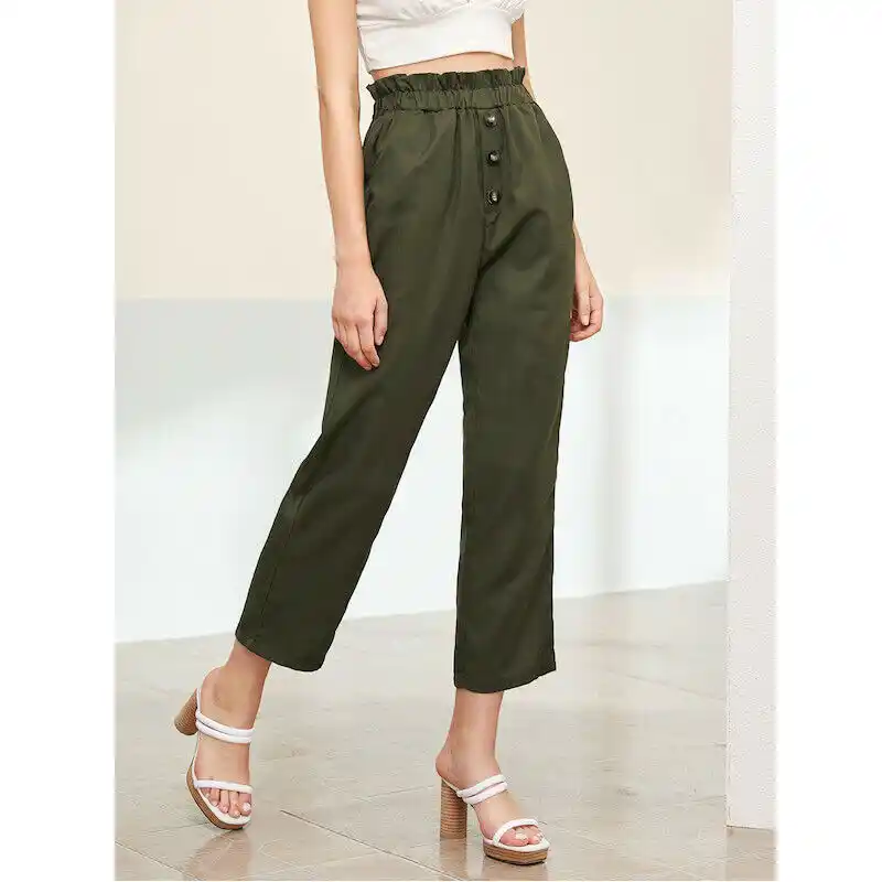 high waist elastic pants