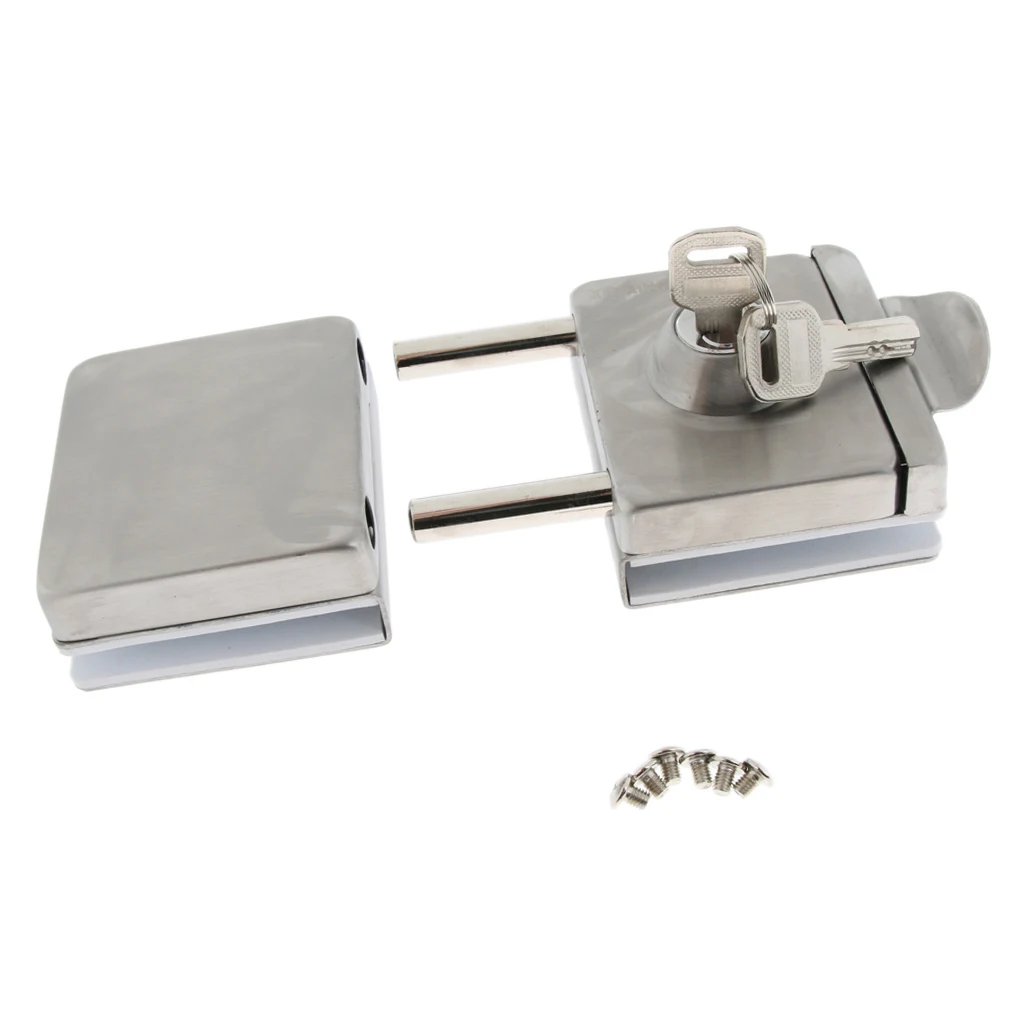 New Stainless Steel Double Glass Door Sliding Door Lock with Handle No Punching Easy to Install 10mm-12mm