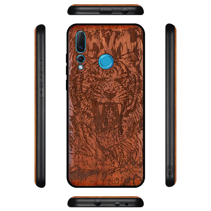 BOOGIC Original Wood Phone Case For Huawei Nova 4 Wood +TPU Cover For Huawei Nova 4 Ultra-Thin Wooden Coque Nova4 (5)