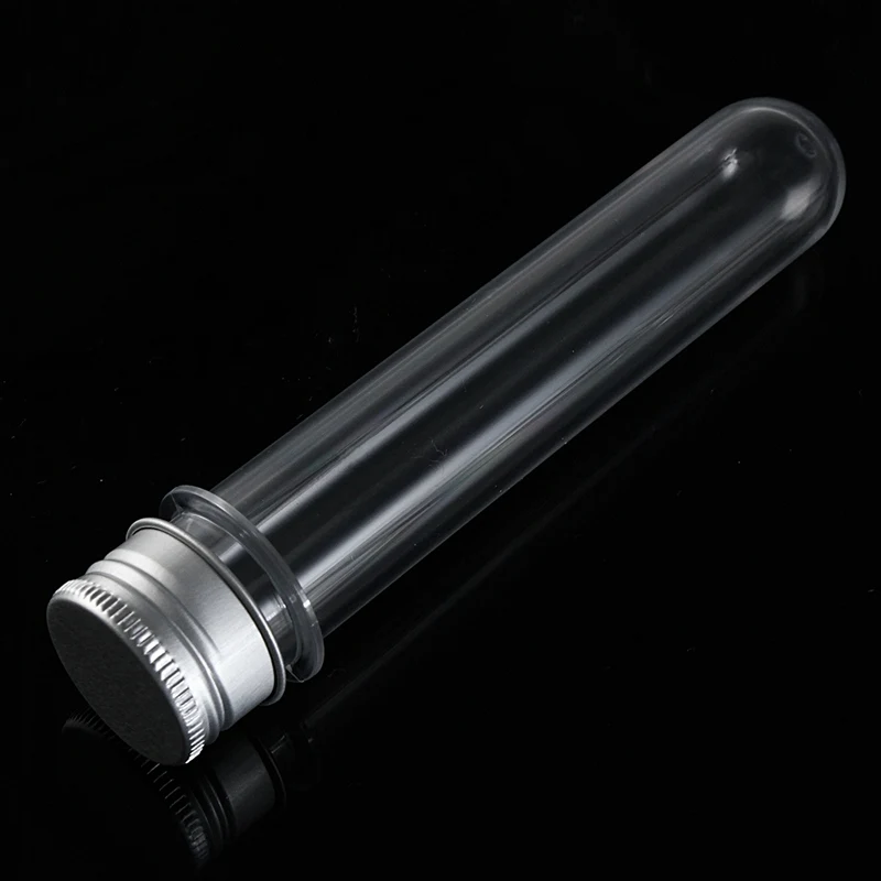 

10pcs Kicute 1Pc 40ml Durable Plastic Sealing Transparent Test Tube With Cap U Shape Bottom Tubes School Stationery Lab Supplies