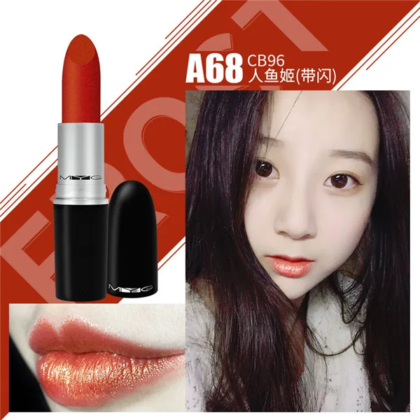 MYG Высококачественная матовая помада для макияжа Diva ruby woo Angel Chili beauty color губная помада - Цвет: MYG-711-A68