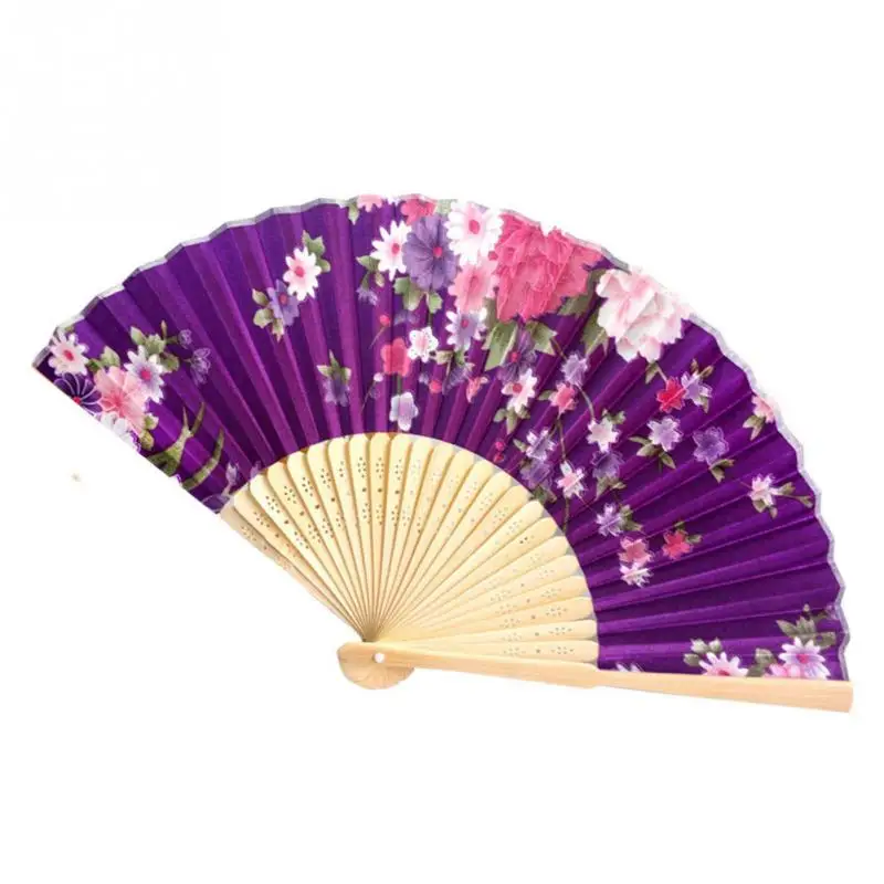 Летние винтажные бамбуковые складные ручные Цветочные веера китайские танцевальные вечерние карманные подарки свадебные красочные - Цвет: as the photo show