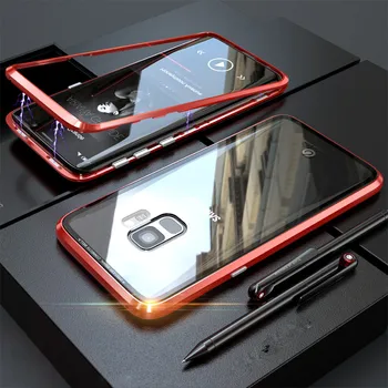 

Tempered Glass Magnetic Case for Samsung Galaxy S8 Case S8 Plus Fashion Magnetic Adsorption Metal Cover for Samsung S9 S9 Plus