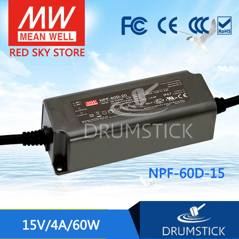 

MEAN WELL NPF-60D-15 15V 4A meanwell NPF-60D 15V 60W Single Output LED Switching Power Supply