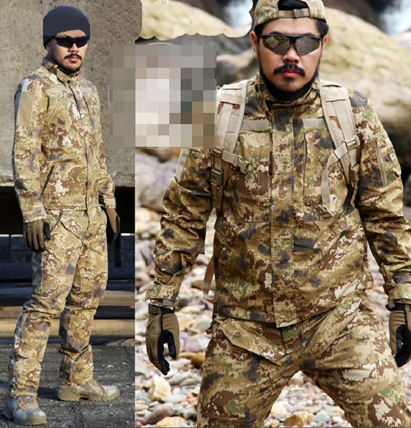 

Men Hunting Airsoft Ghillie Suit Combat Long Sleeve Field Jackets Coat Cargo Pant Military BDU Tactical Uniform Clothes Set