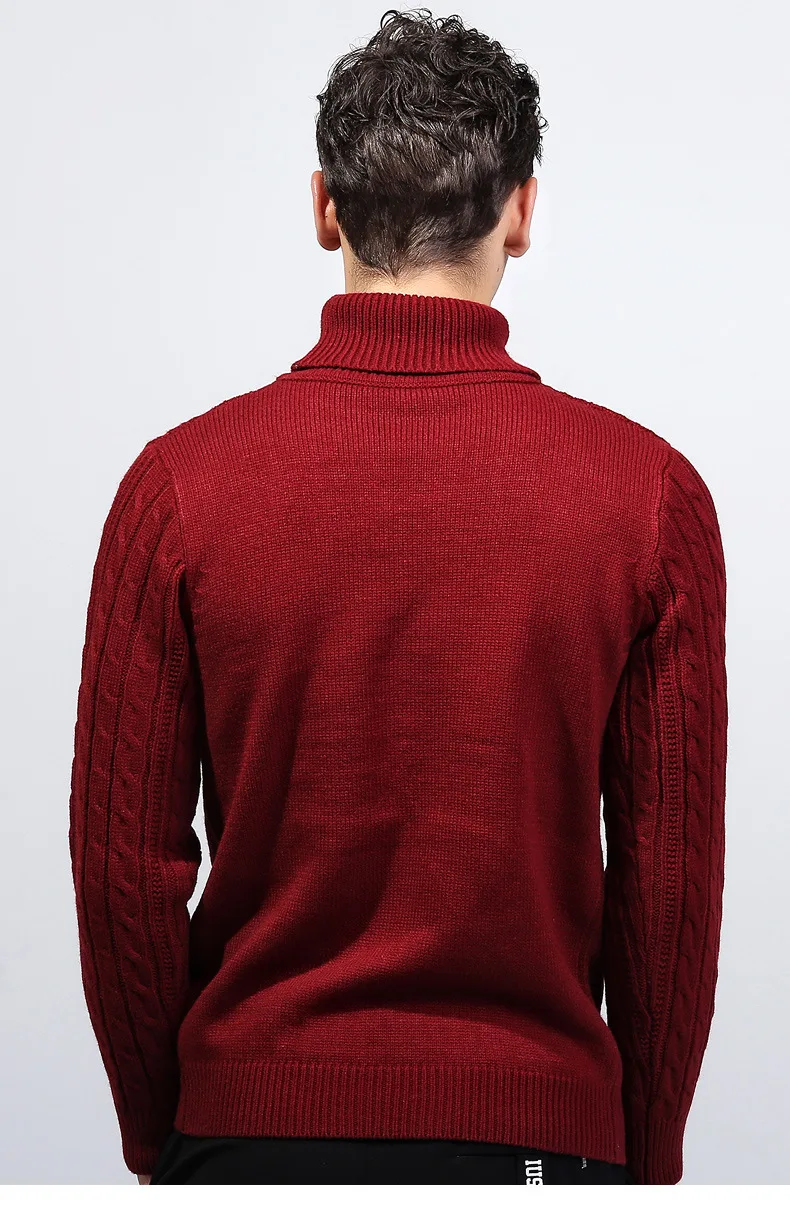 Зимняя водолазка мужской свитер популярный мужской водолазка без подкладки верхняя одежда культивировать свитер чистого цвета рукав