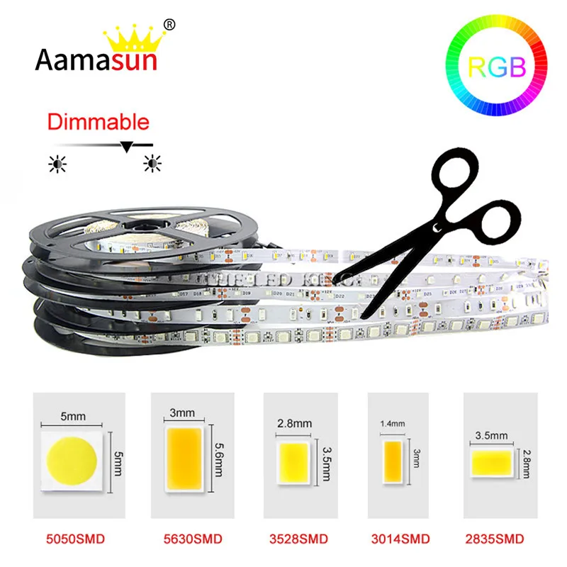 СВЕТОДИОДНАЯ лента SMD 5050 2835 5 м 12 В гибкая Водонепроницаемая светодиодная для