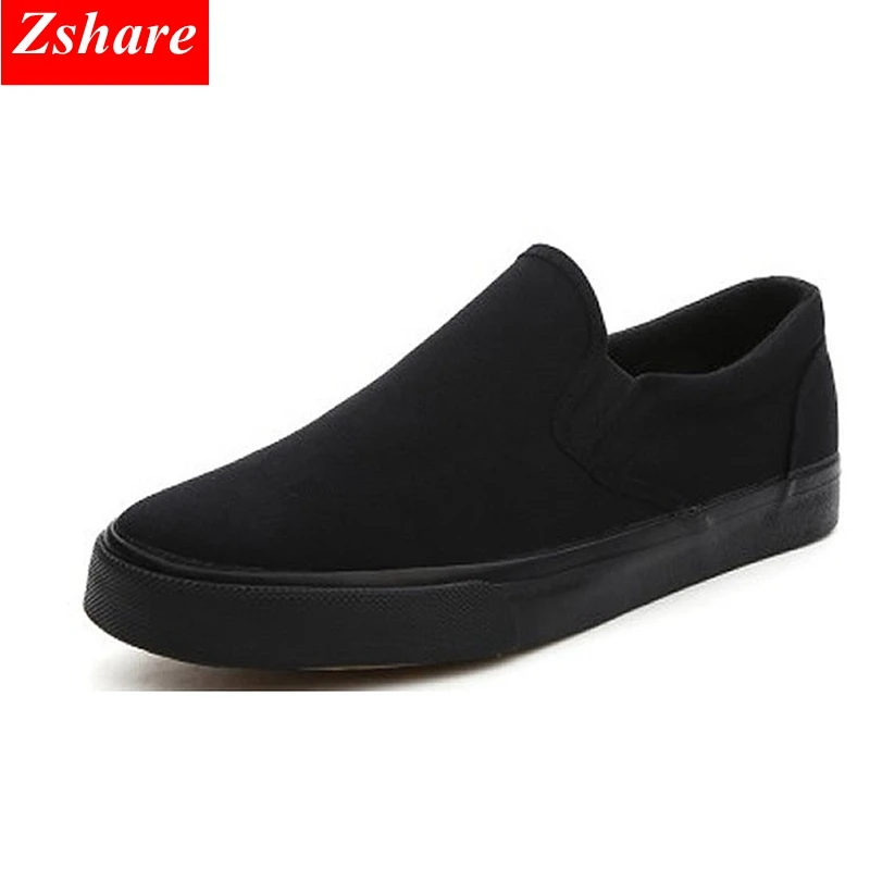 2019 New Men Casual Shoes Black White Solid Canvas Shoes Man Loafers Summer Breathable Fashion Sneakers Men Slip-On Shoes Flats