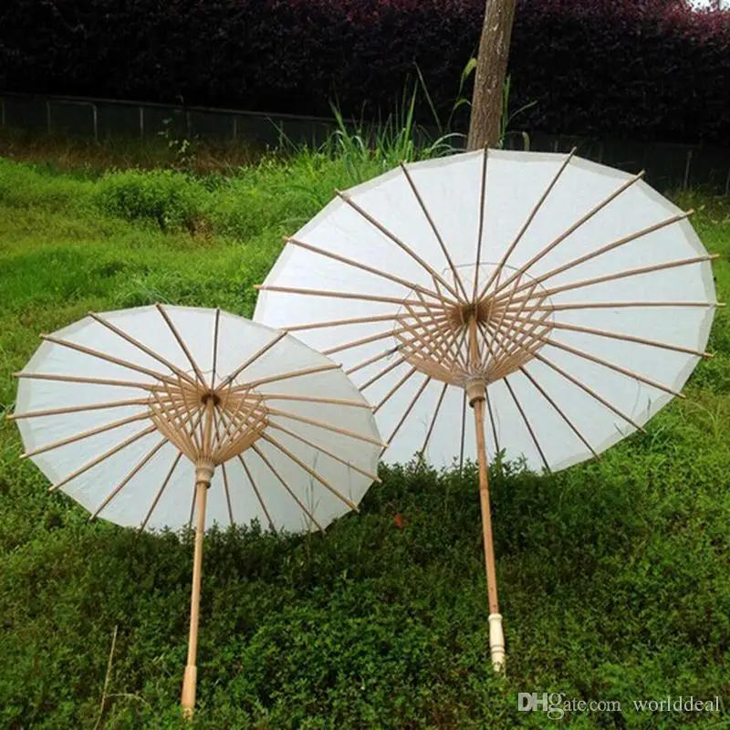  20pcs/lot Wedding Bridal Paper Umbrella Handmade Pure Color Parasols With Bamboo Handle Party Festival Favor H105L