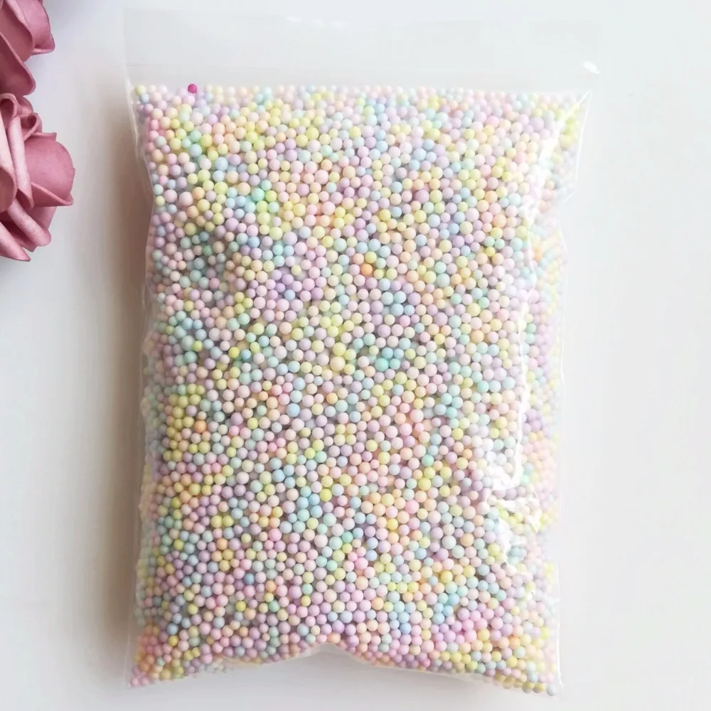 

14g 2-3mm Color No Bleeding Pastel Floam beads For Slime Mini Balls DIY Assorted Colors Home Decoration Polystyrene Foam Balls